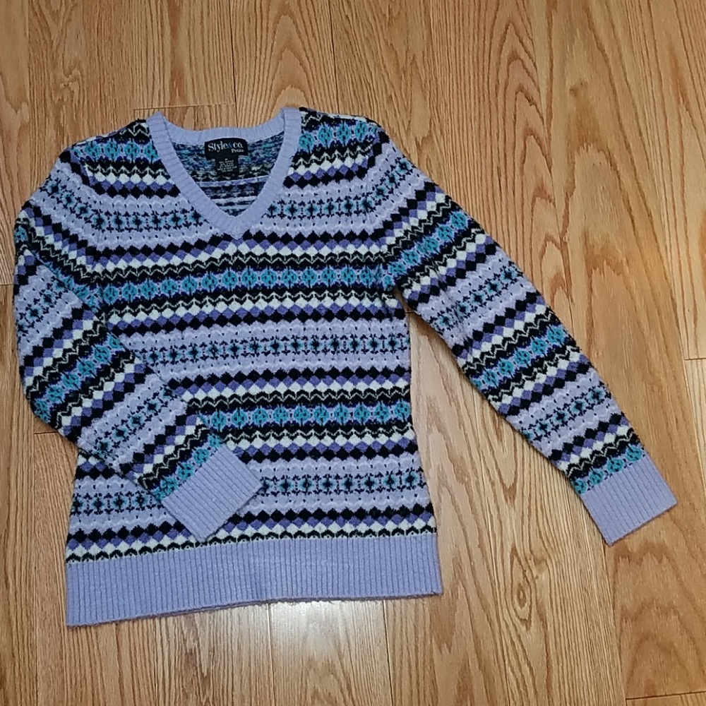 Purple patterned sweater